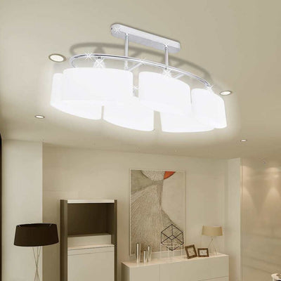 VIDAXL -Deckenlampe mit ellipse -verdrängten Glashauben 2 ST E14