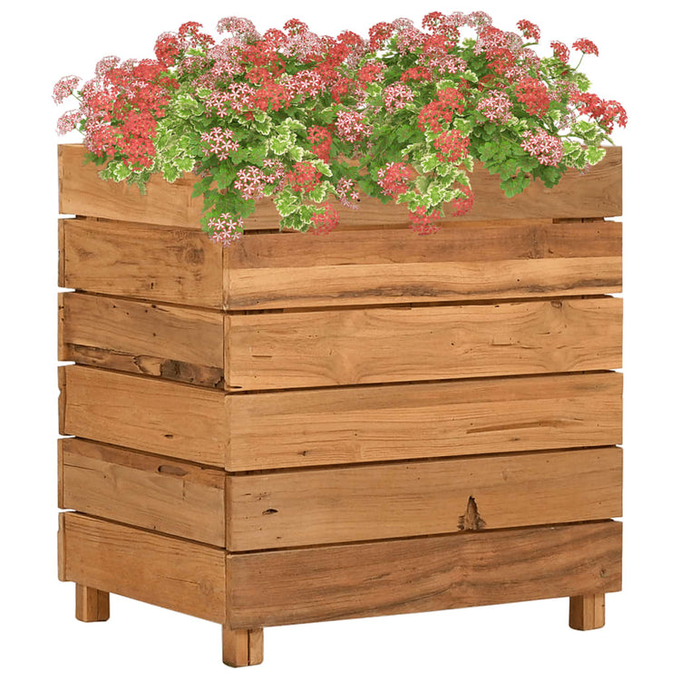 VIDAXL -Pflanzer erhoben 50 x 40 x 55 cm recyceltes Teak und Stahl