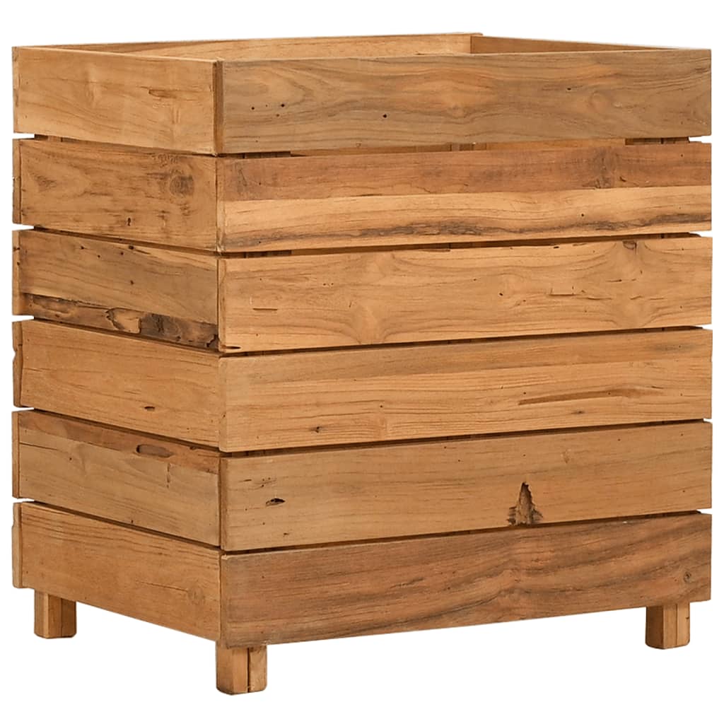 VIDAXL -Pflanzer erhoben 50 x 40 x 55 cm recyceltes Teak und Stahl