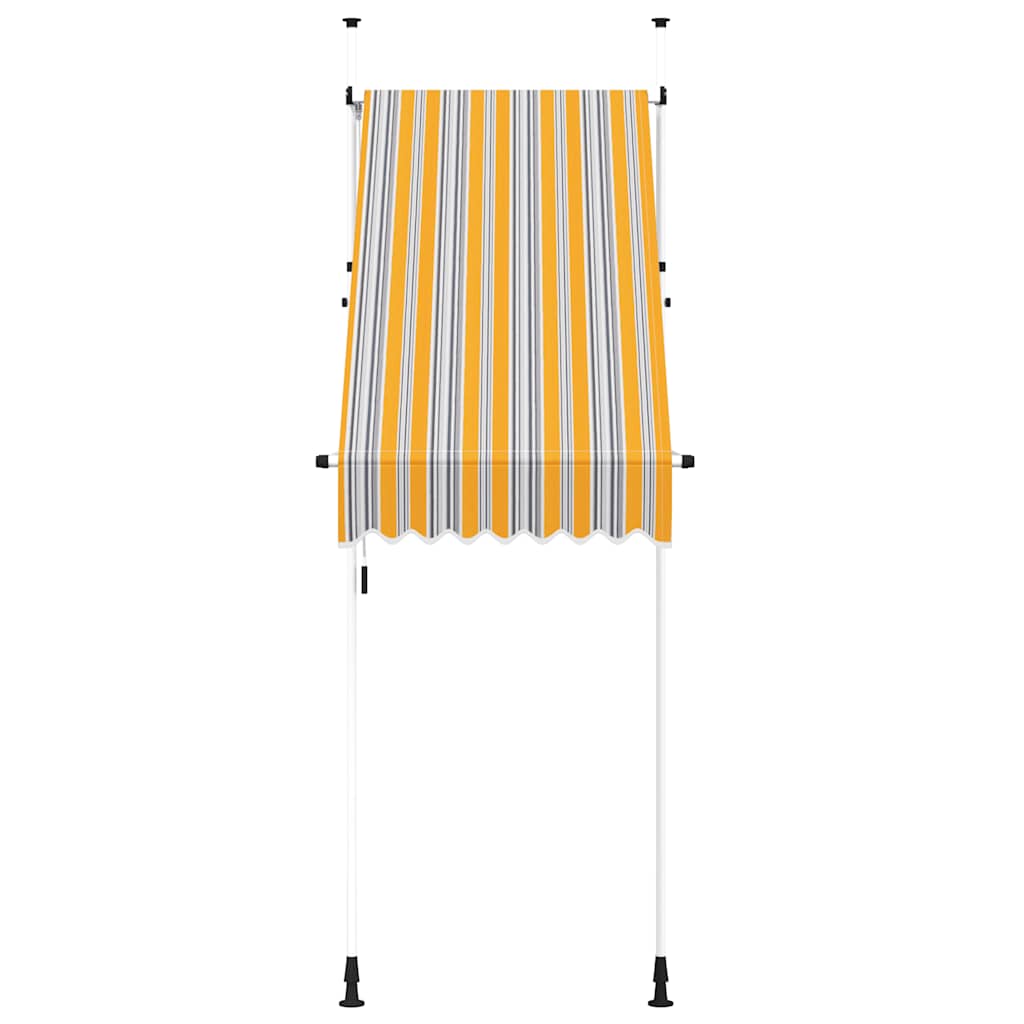 Vidaxl Luifel manuell ausziehbar 100 cm gelb und blaue Streifen