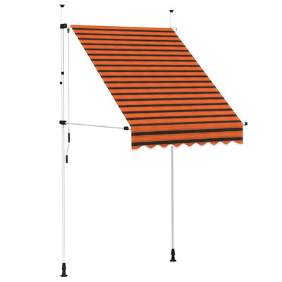 Vidaxl Luifel erstreckt sich manuell 150 cm orange und braun