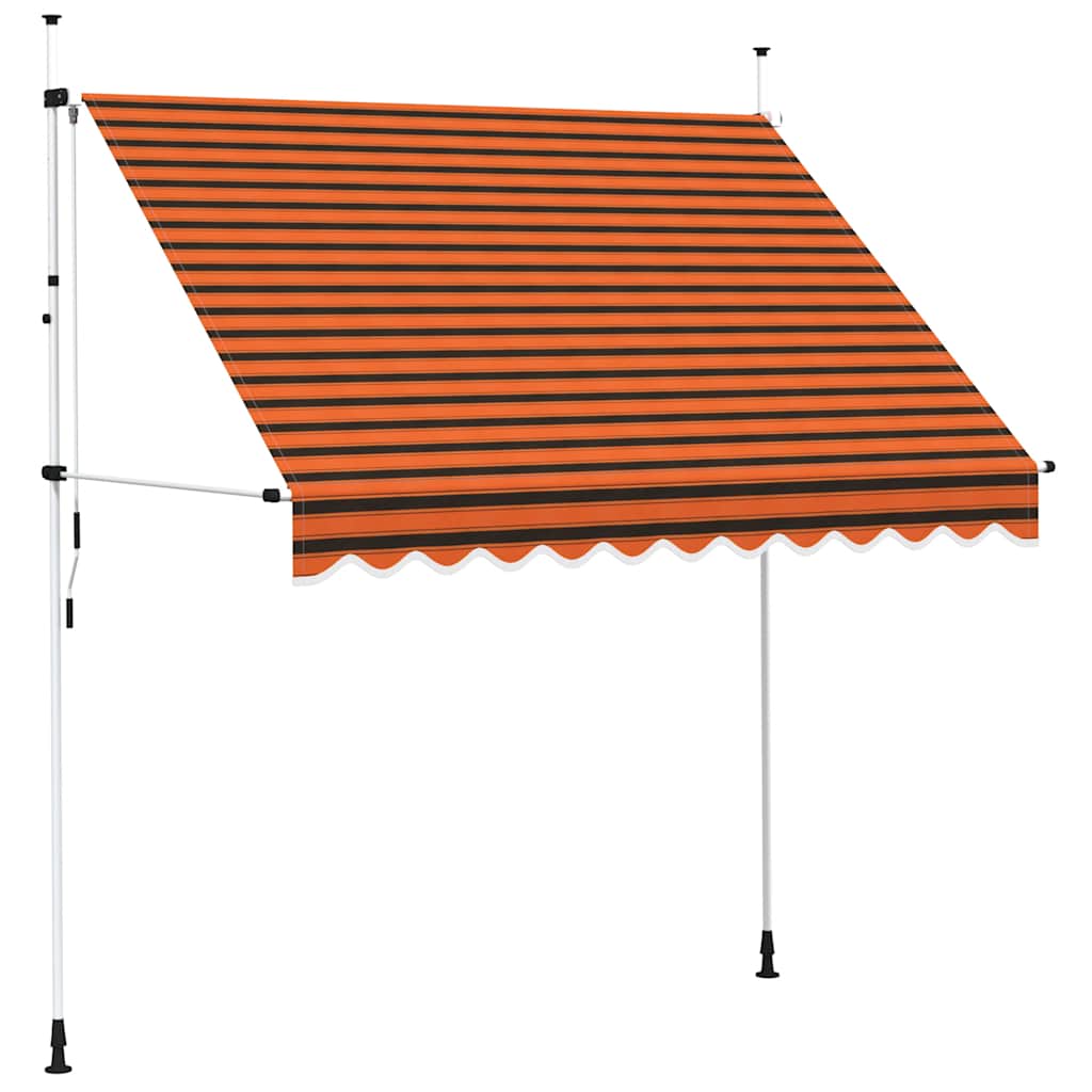 Vidaxl Luifel manuell ausziehbar 250 cm Orange und Braun