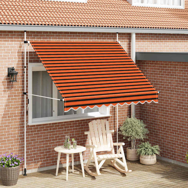 Vidaxl Luifel manuell ausziehbar 250 cm Orange und Braun