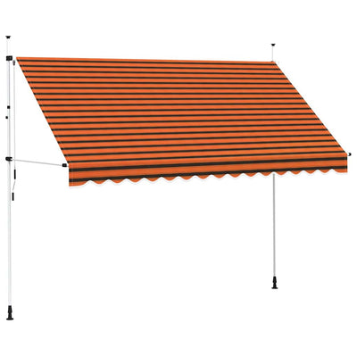 Vidaxl Luifel manuell ausziehbar 350 cm orange und braun