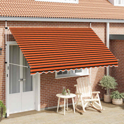 Vidaxl Luifel manuell ausziehbar 350 cm orange und braun