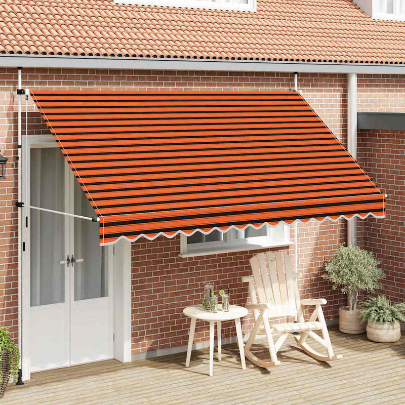 Vidaxl Luifel manuell ausziehbar 350 cm orange und braun