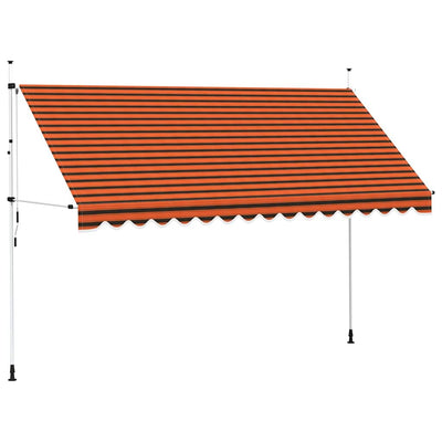 Vidaxl Luifel manuell ausziehbar 400 cm orange und braun