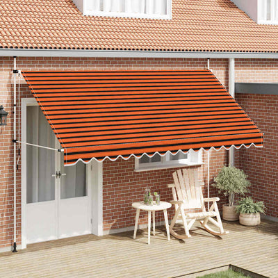 Vidaxl Luifel manuell ausziehbar 400 cm orange und braun