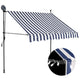 Vidaxl Luifel manuell ausziehbar mit LED 150 cm blau und weiß