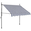 Vidaxl Luifel manuell ausziehbar mit LED 150 cm blau und weiß
