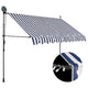 Vidaxl luifel manuell ausziehbar mit LED 250 cm blau und weiß