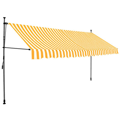 Vidaxl Luifel manuell ausziehbar mit LED 400 cm weiß und orange