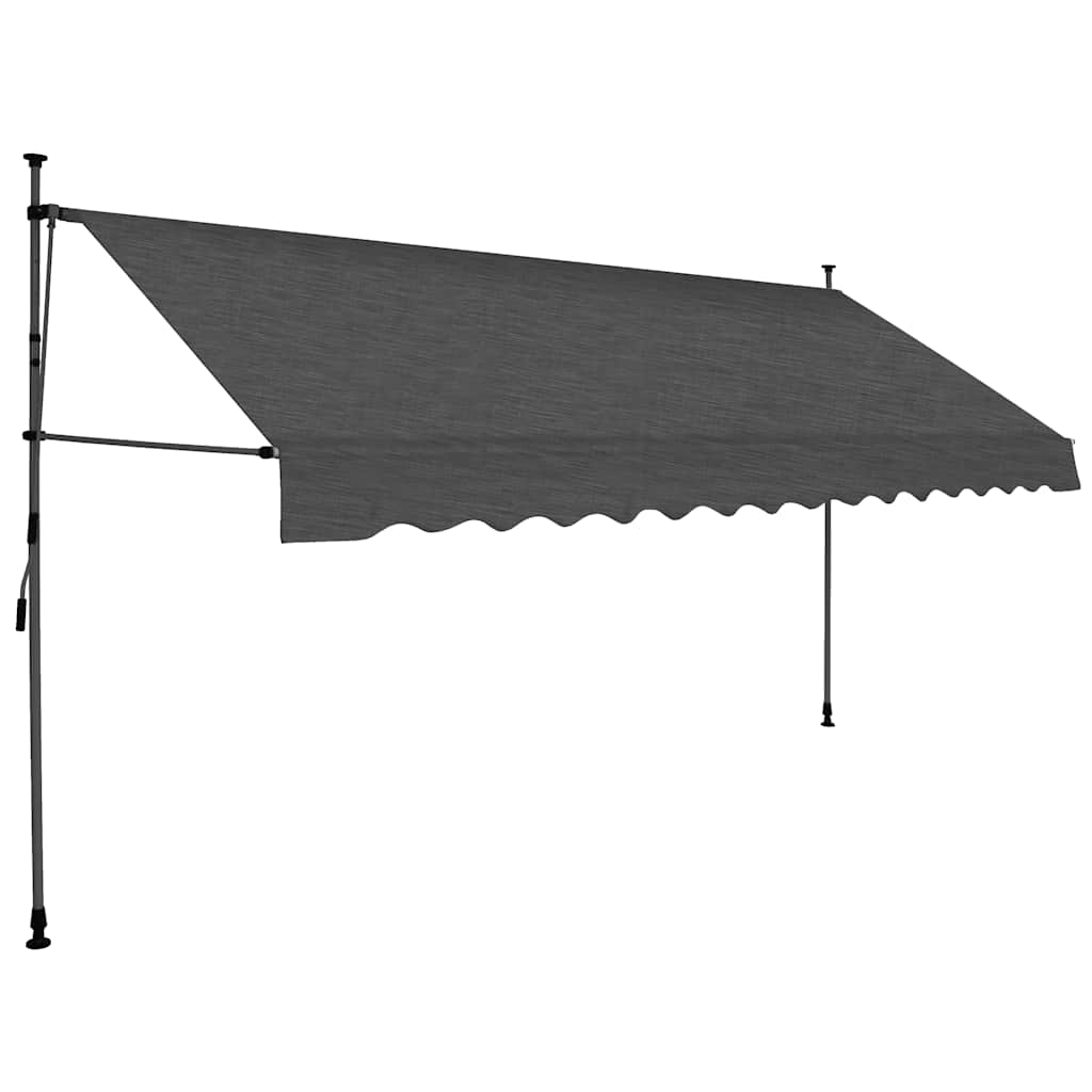 Vidaxl luifel manuell erweiterbar mit LED 350 cm Anthrazit -Colored