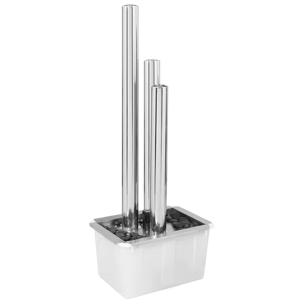 Vidaxl Garden Fountain 48x34x123 cm Edelstahl Silberfarbe