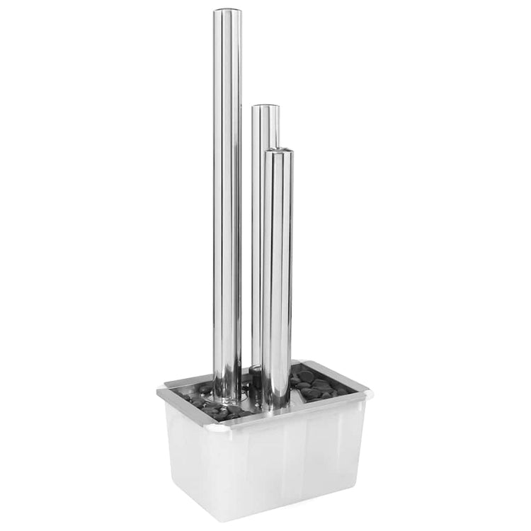 Vidaxl Garden Fountain 48x34x123 cm Edelstahl Silberfarbe