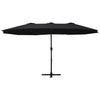Vidaxl -Parasol mit Aluminiumpol 460x270 cm Schwarz