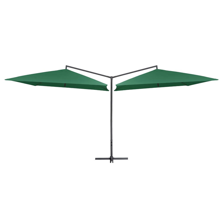 Vidaxl Parasol Doppel mit Stahlpol 250x250 cm Grün