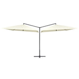 Vidaxl Parasol Doppel mit Stahlpol 250x250 cm Sandweiß - afbeelding 2