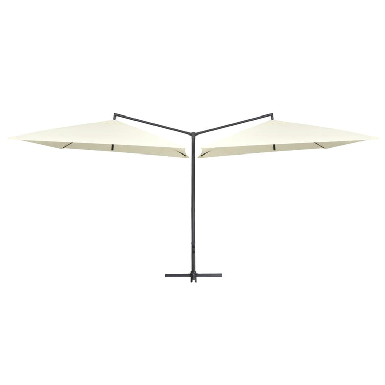 Vidaxl Parasol Doppel mit Stahlpol 250x250 cm Sandweiß