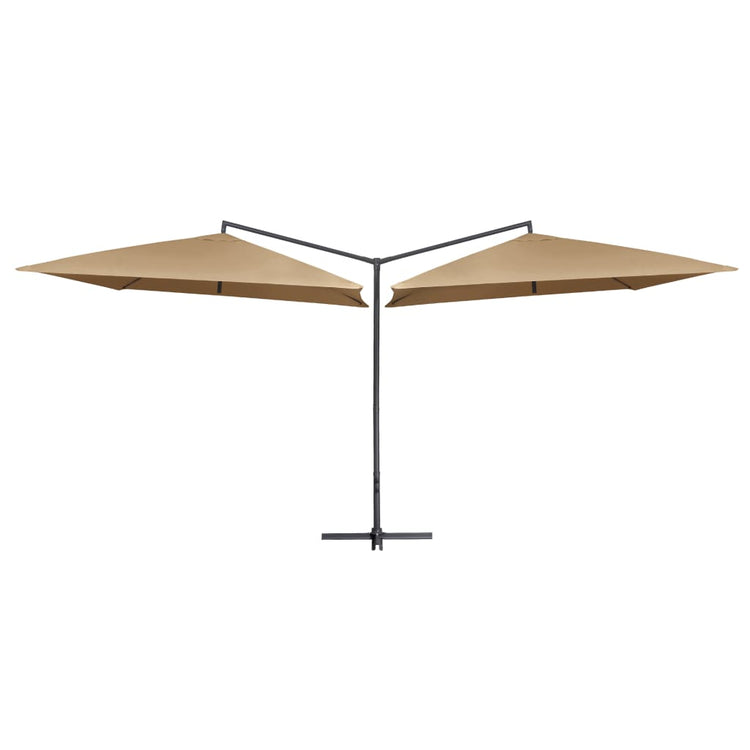 Vidaxl Parasol Double mit Stahlpol 250x250 cm Taupe