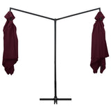 Vidaxl Parasol Doppel mit Stahlpol 250x250 cm Bordeaux Rot - afbeelding 3