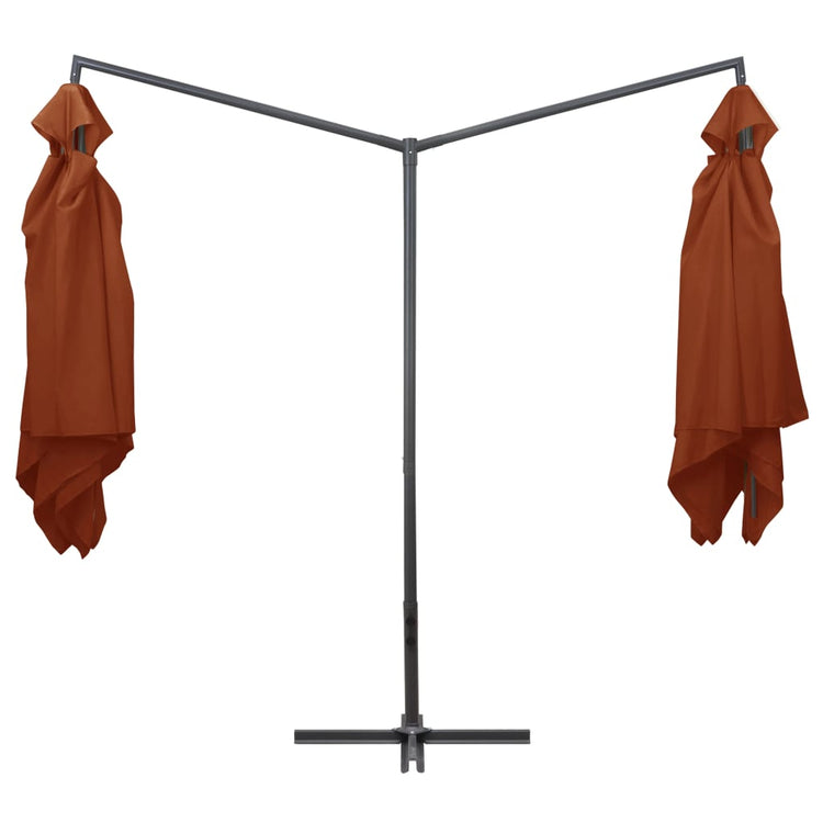 Vidaxl Parasol Double mit Stahlpol 250x250 cm Terracotta -gelöscht