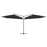 Vidaxl Parasol Doppel mit Stahlpol 250x250 cm Schwarz - afbeelding 1
