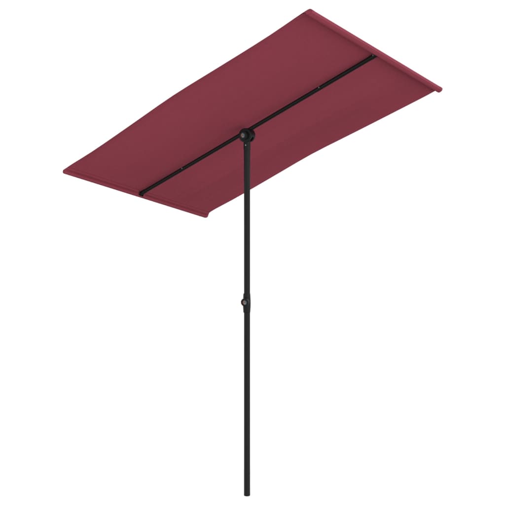VIDAXL -Parasol mit Aluminiumpol 180x110 cm Burgunderrot