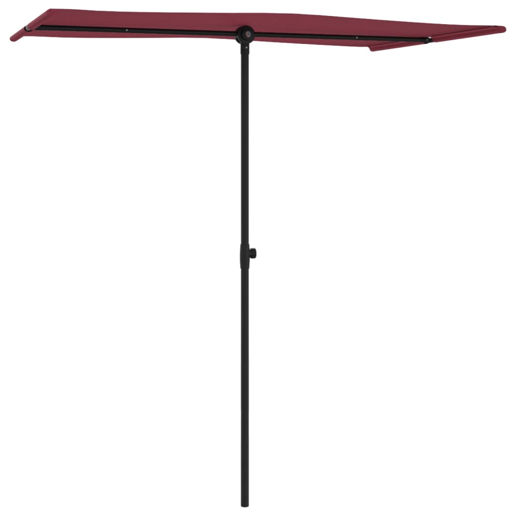 VIDAXL -Parasol mit Aluminiumpol 180x110 cm Burgunderrot