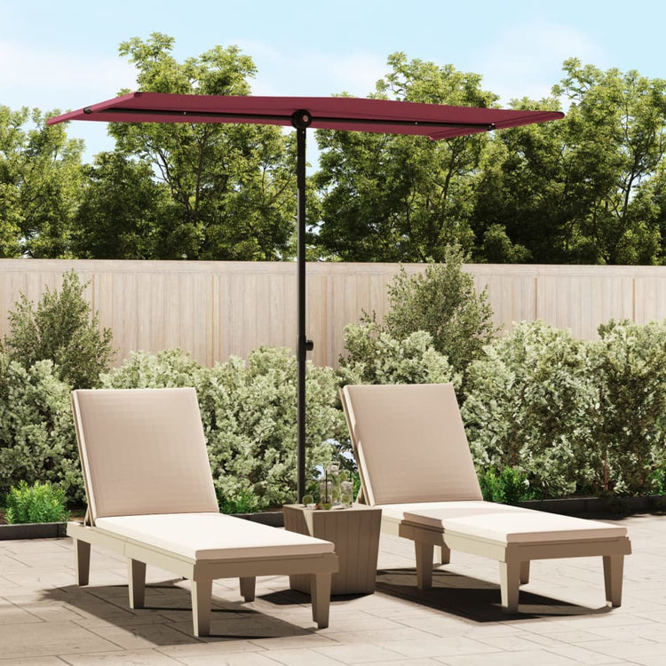 VIDAXL -Parasol mit Aluminiumpol 180x110 cm Burgunderrot