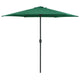 Vidaxl -Parasol mit Aluminiumpol 270x246 cm Grün