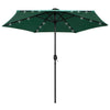 Vidaxl -Parasol mit LED -Beleuchtung und Aluminiumpol 270 cm Grün