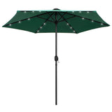 Vidaxl -Parasol mit LED -Beleuchtung und Aluminiumpol 270 cm Grün - afbeelding 1