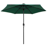 Vidaxl -Parasol mit LED -Beleuchtung und Aluminiumpol 270 cm Grün - afbeelding 2