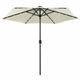 Vidaxl Parasol mit LED -Beleuchtung und Aluminiumpol 270 cm Sandy White