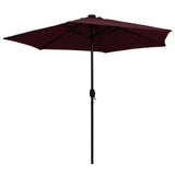Vidaxl -Parasol mit LED -Beleuchtung Aluminiumpol 270 cm Bordeaux Rot - afbeelding 3
