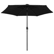 Vidaxl -Parasol mit LED -Beleuchtung und Aluminiumpol 270 cm Schwarz - afbeelding 2