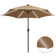 Vidaxl -Parasol mit LED -Beleuchtung und Aluminiumpol 300 cm Taupe