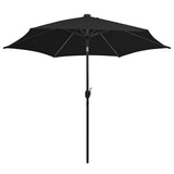 Vidaxl -Parasol mit LED -Beleuchtung und Aluminiumpol 300 cm Schwarz - afbeelding 3