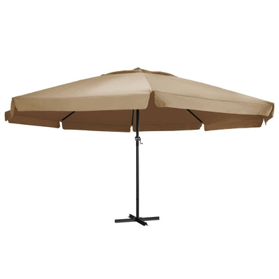 Vidaxl -Parasol mit Aluminiumpol 600 cm Taupe