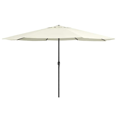 Vidaxl -Parasol mit Metallstast 390 cm Sandweiß