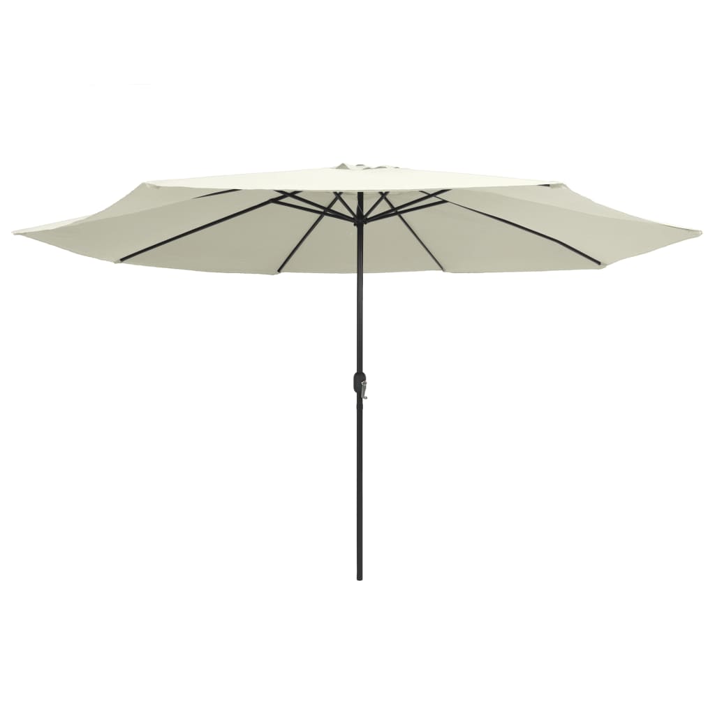 Vidaxl -Parasol mit Metallstast 390 cm Sandweiß