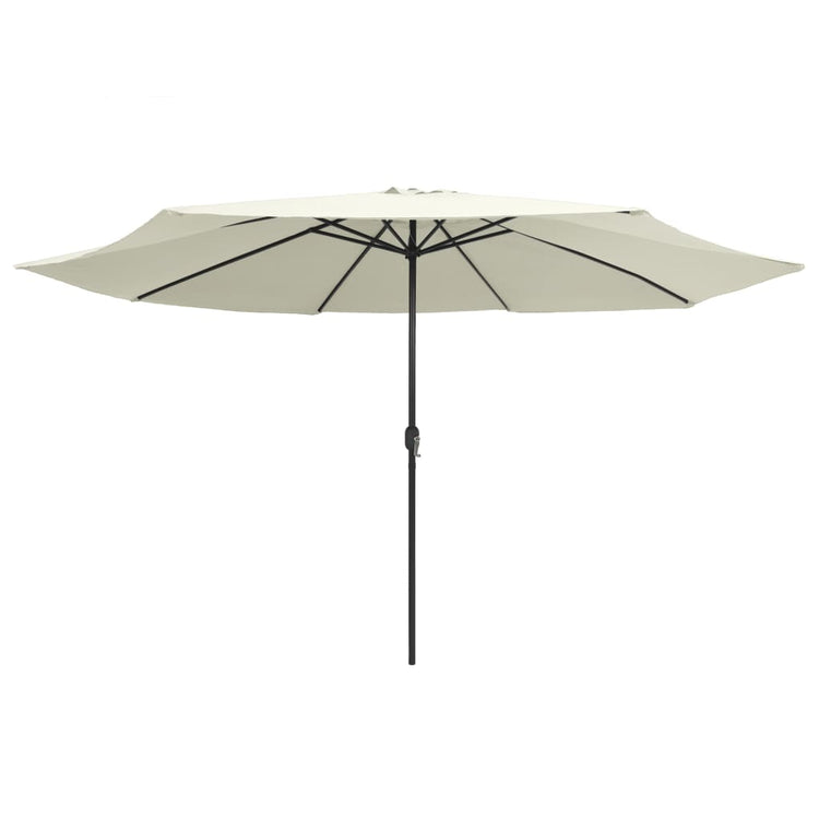 Vidaxl -Parasol mit Metallstast 390 cm Sandweiß