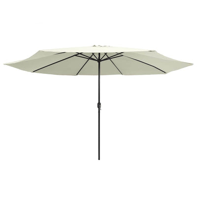 Vidaxl -Parasol mit Metallstast 390 cm Sandweiß