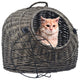 VIDAXL -Katzenträger 45x35x35 cm Natural Willow Wood Grey