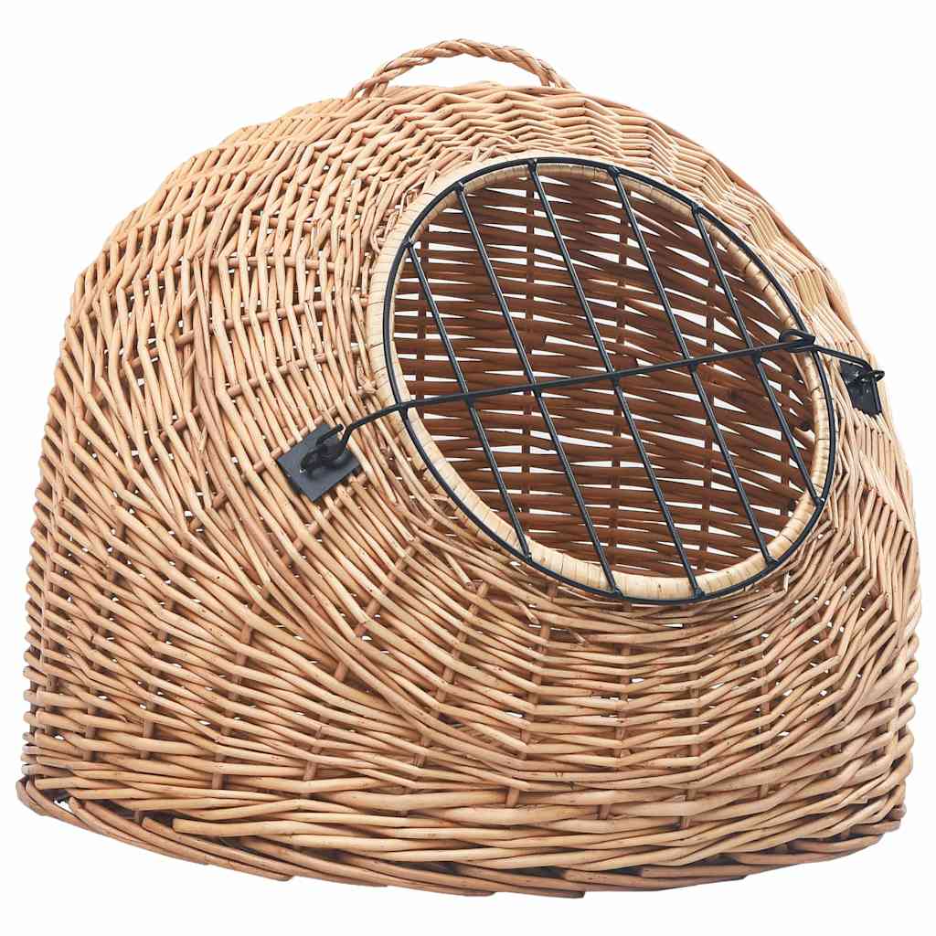 VIDAXL -Katzenträger 50x42x40 cm Natural Willow Wood