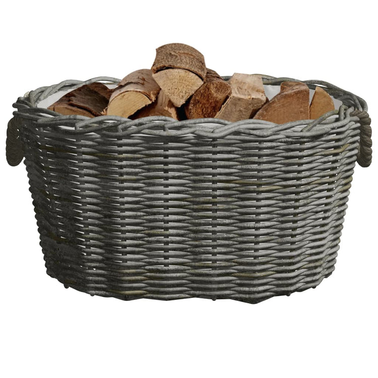Vidaxl Holzkorb mit Griffen 59x42x28 cm Weidenholz grau
