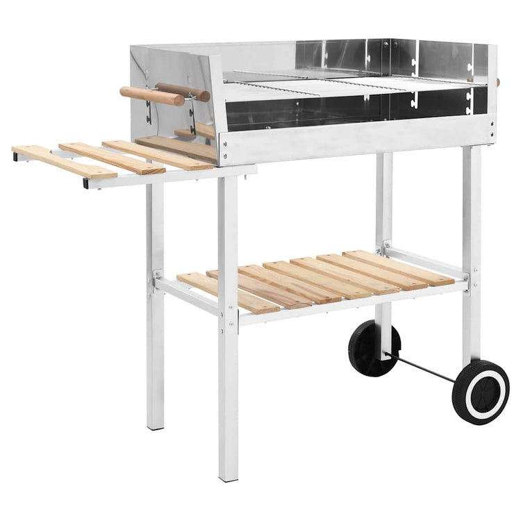 Vidaxl Trolleybarbecue mit 2 Regalen Holzkohle xxl Edelstahl