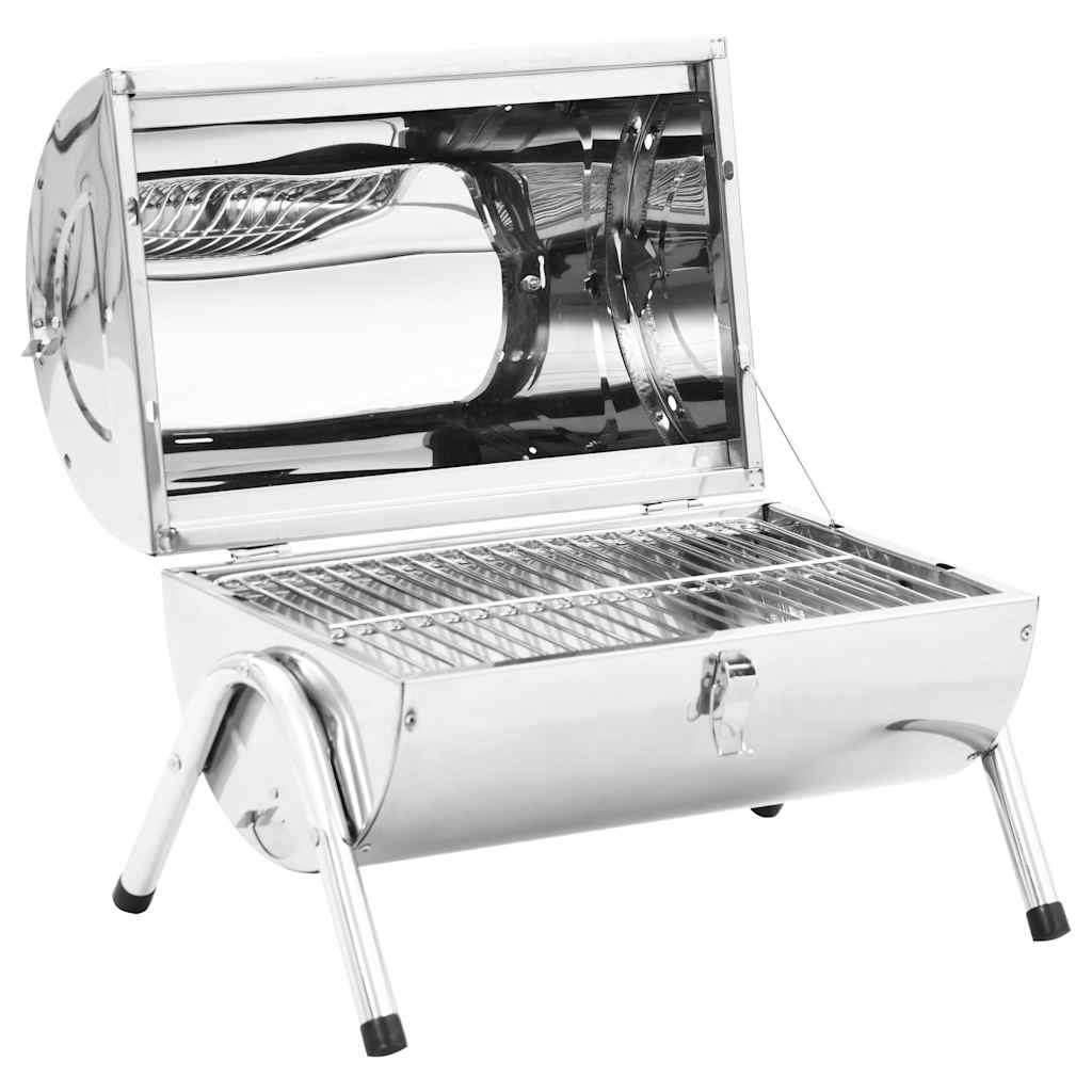 Vidaxl Tischgrillkohle Doppelgitter Edelstahl