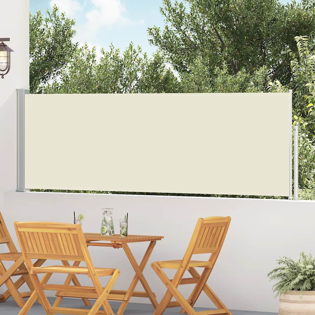 Vidaxl Gartenbildschirm ausziehbar 100x500 cm Creme